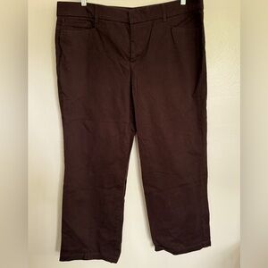 JM COLLECTION- Women’s Stretch Straight Leg Pants - Plus Size 18W Petite - Brown